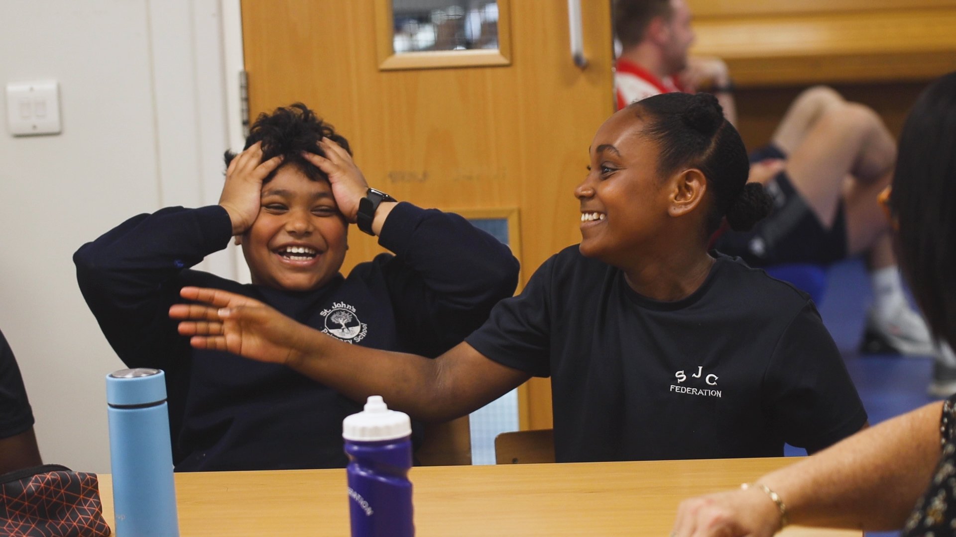 pupils laughing 
